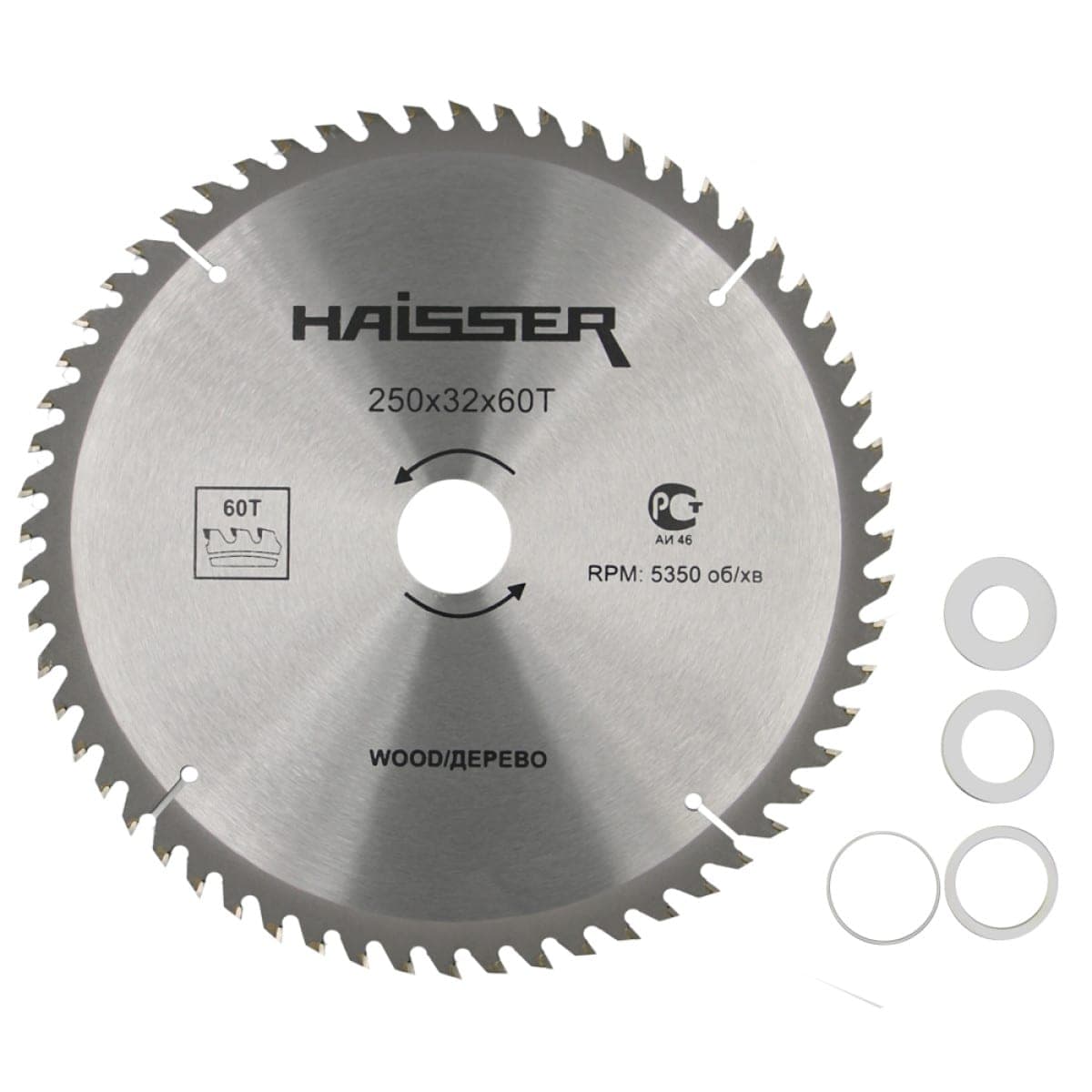 Диск пильний по дереву - 250х32 60 зуб. Haisser